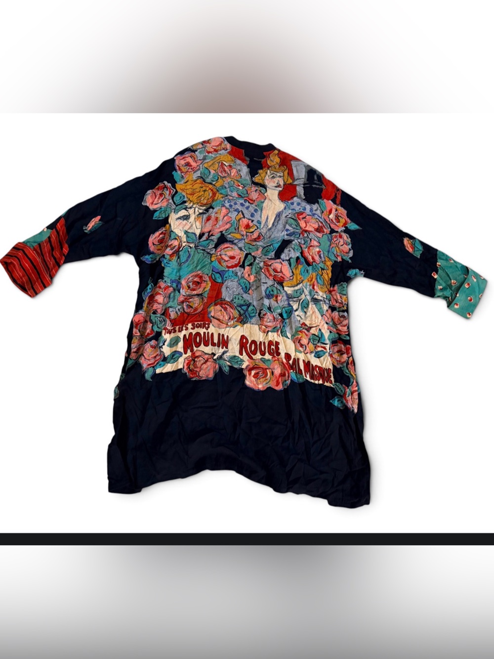 Vintage Carole Little Moulin Rouge art to wear duster jacket 10